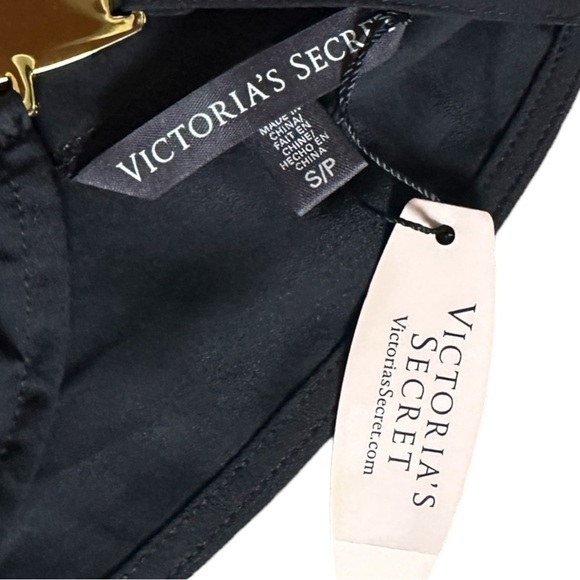 Victoria’s Secret Maxi Slip Dress S NWT Black & Gold Sleeveless Halter Open Back - Picture 8 of 10